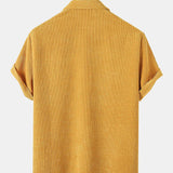 Corduroy Basic Short Sleeve Shirts