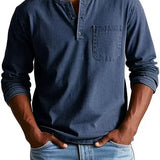 VINTAGE HENLEY SHIRT FOR MEN