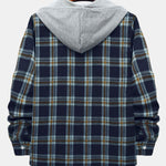 Contrast Hooded Button Up Shirt