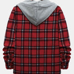 Contrast Hooded Button Up Shirt