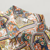 Floral Border Print Button Up Shirt