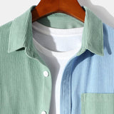 Long Sleeve Two Tone Corduroy Overshirt