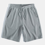 Short Sleeved Waffle Polo & Drawstring Knitted Waffle Shorts Set