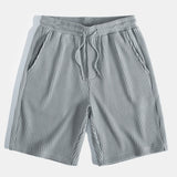 Short Sleeved Waffle Polo & Drawstring Knitted Waffle Shorts Set