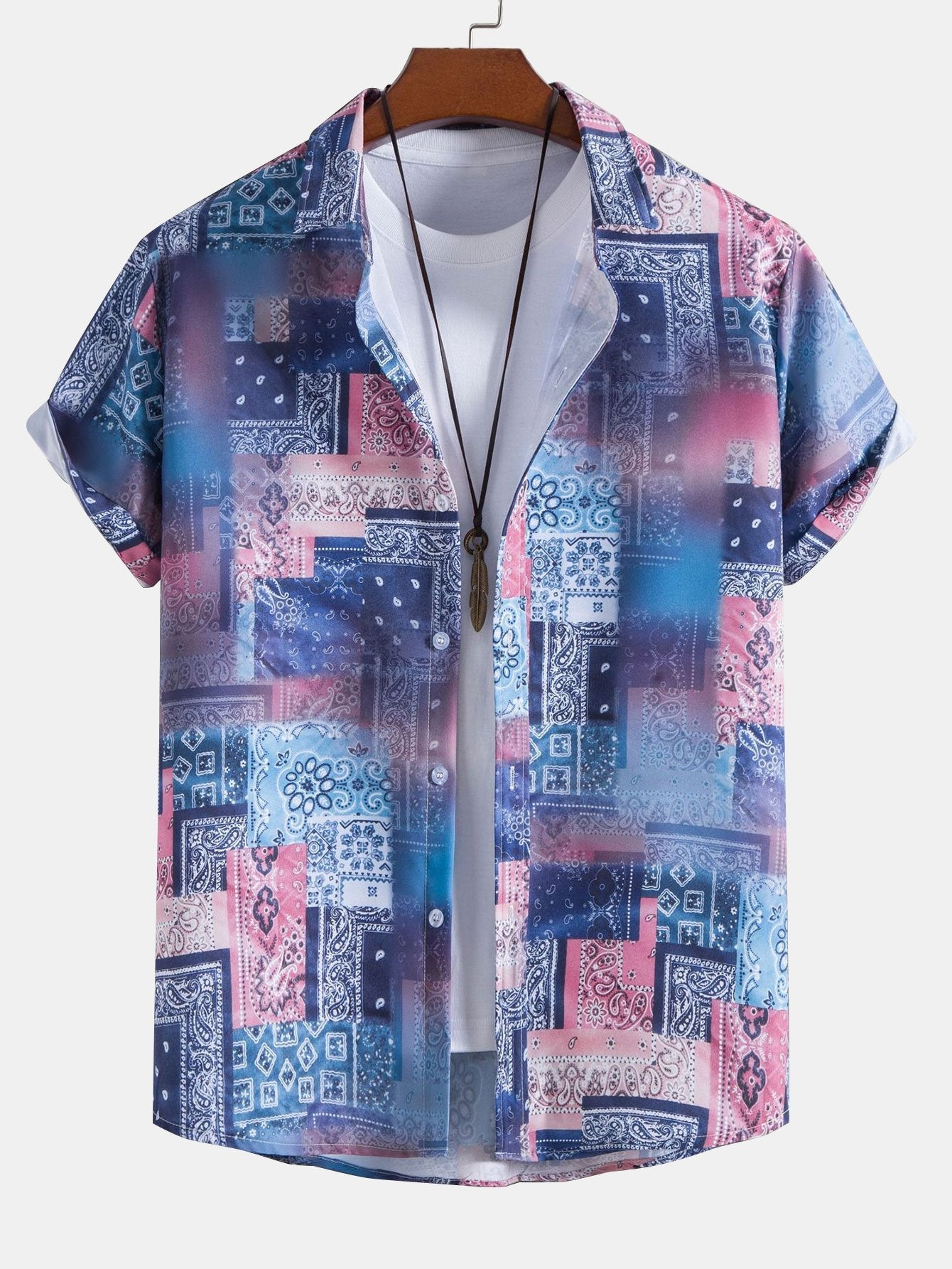 Paisley Bandana Print Button Up Shirt