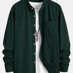 Corduroy Stand Collar Shirt