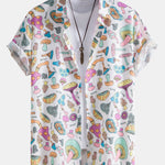 Mushroom Print Button Up Shirt