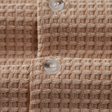 Short Sleeve Waffle Cuban Shirt & Straight Leg Linen Pants Set