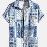 Paisley Scarf Print Button Up Shirt