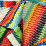 Colorful Striped Waffle Texture Cuban Shirt