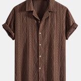Geometric Jacquard Eyelet Cuban Shirt