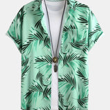 Leaf Print Button Up Shirt