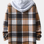 Long Sleeve Hooded Flannel Plaid Overshirt