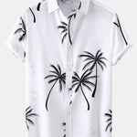 Tropical Leaf Print Button Up Shirt