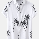 Tropical Leaf Print Button Up Shirt