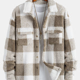 Plaid Teddy Fleece Button Up Overshirt