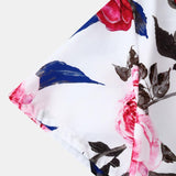 Red Rose Print Revere Shirt