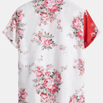 Two Tone Rose Print Button Up Shirt