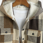 Fleece Lined Plaid Hooded Overshirt