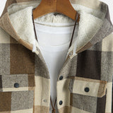 Fleece Lined Plaid Hooded Overshirt
