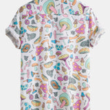 Mushroom Print Button Up Shirt