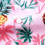Pineapple Palm Tree Print Button Up Shirt