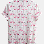 Flamingo Print Button Up Shirt