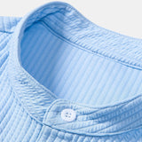 Long Sleeve Muscle Fit Ribbed Stand Collar Shirt & Ribbed Pants Set
