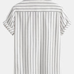 Cotton Blend Striped Shirt & Linen Drawstring Shorts Set