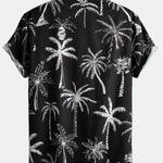 Palm Tree Print Shirt & Swim Shorts Set