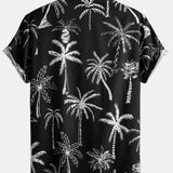 Palm Tree Print Shirt & Swim Shorts Set