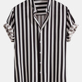 Striped Stand Collar Shirt
