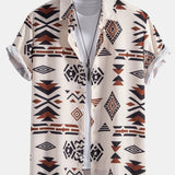Aztec Geometric Print Shirt & Swim Shorts Set