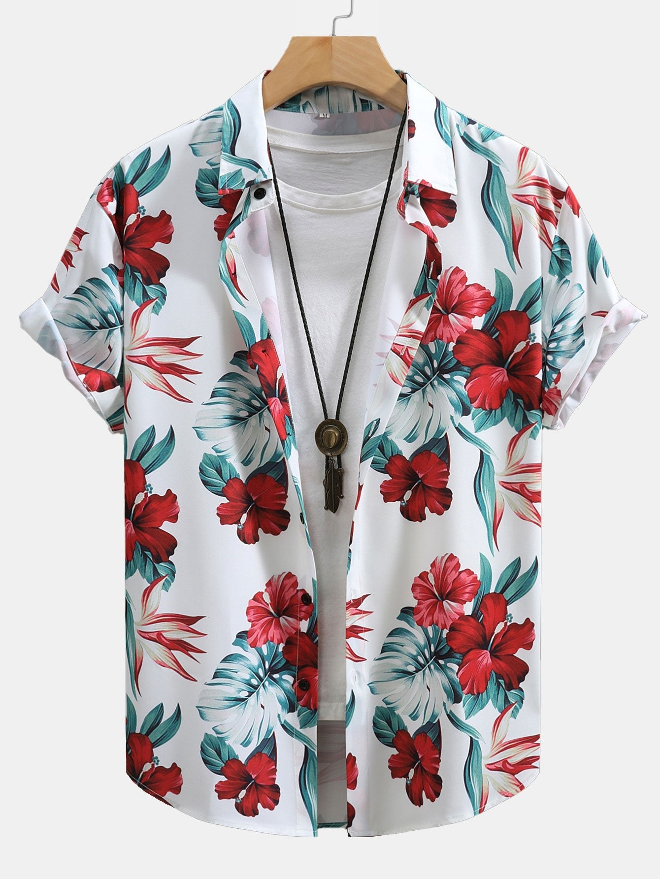 Tropical Floral Print Shirt & Swim Shorts Set