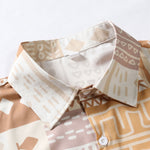 Tribal Geometric Patchwork Print Shirt & Swim Shorts Set