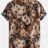 Painted Floral Jacquard Cuban Shirt
