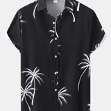 Tropical Leaf Print Button Up Shirt