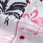 Palm Tree Flamingo Print Button Up Shirt