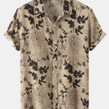 Ink Floral Print Button Up Shirt