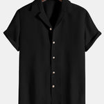 Waffle Revere Collar Shirt & Shorts Set