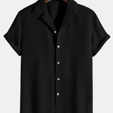 Waffle Revere Collar Shirt & Shorts Set