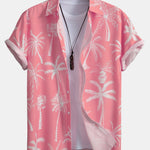 Palm Tree Print Shirt & Swim Shorts Set