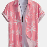 Palm Tree Print Shirt & Swim Shorts Set