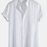 Linen Cotton Stand Collar Shirt