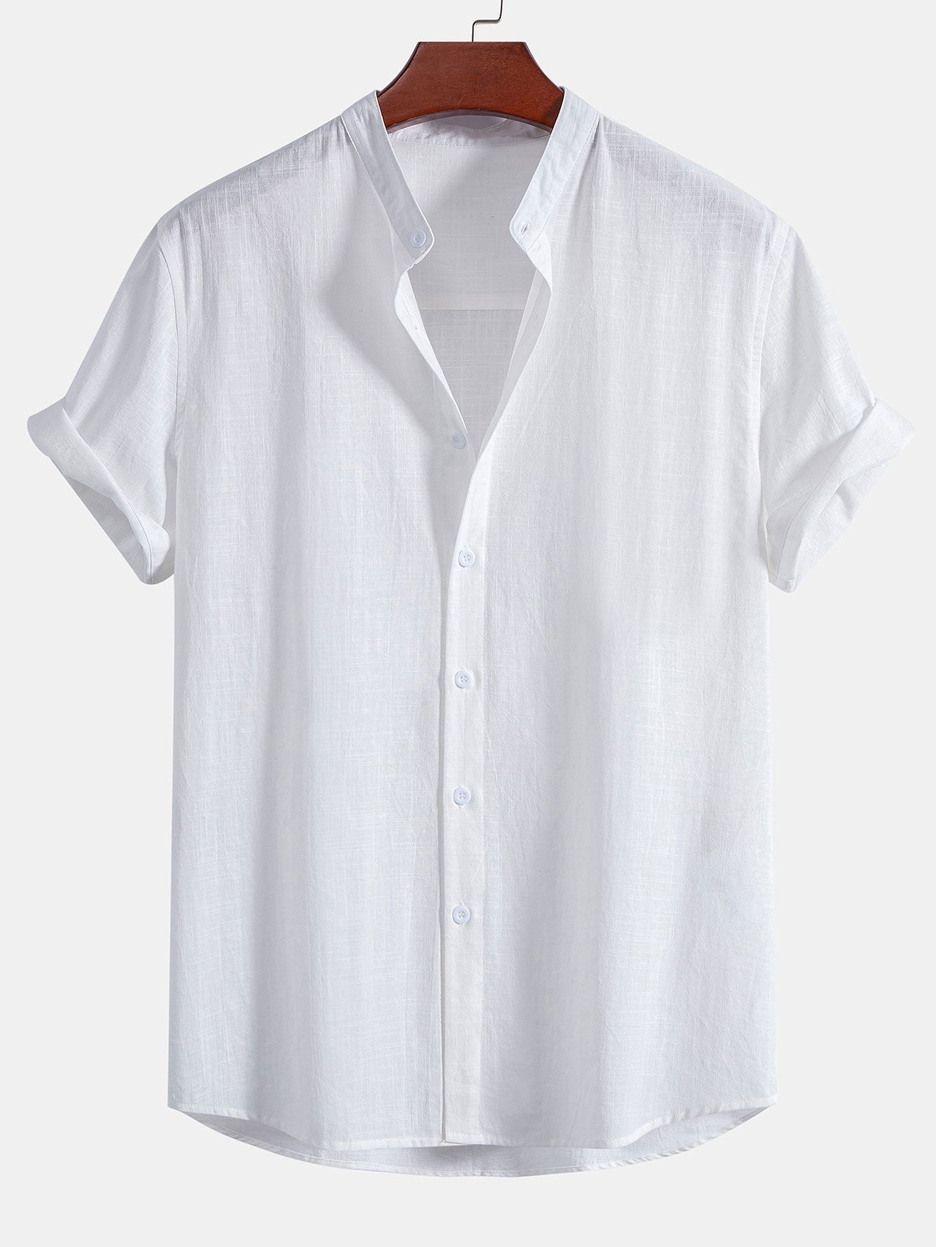 Linen Cotton Stand Collar Shirt