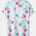 Floral Polka Dot Print Revere Collar Shirt