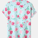 Floral Polka Dot Print Revere Collar Shirt
