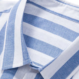 Striped Cotton Blend Button Up Shirt