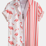 Flamingo Stripe Panel Shirt