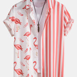 Flamingo Stripe Panel Shirt